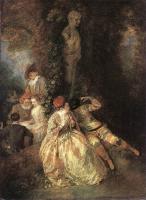 Watteau, Jean-Antoine - Harlequin and Columbine